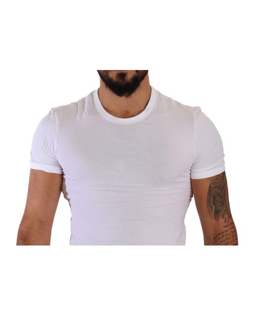 LUX Round Neck T-Shirts - White - Set Of 3