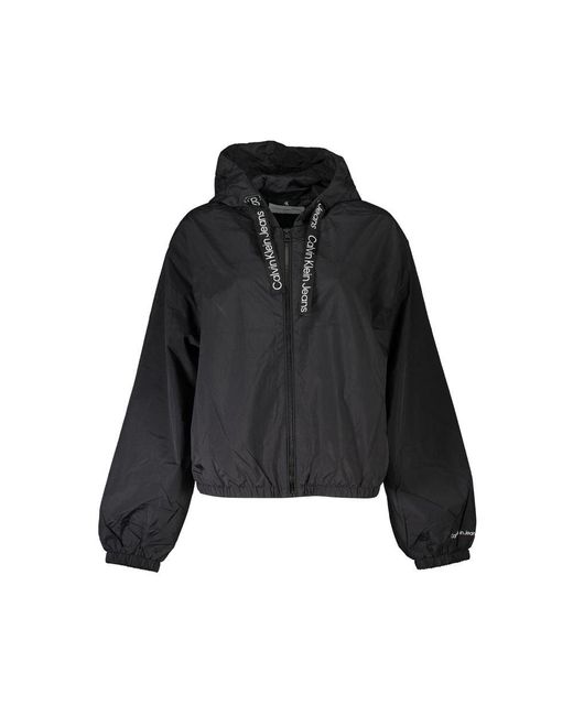 Calvin Klein Black Sleek Long-Sleeved Hooded Sports Jacket