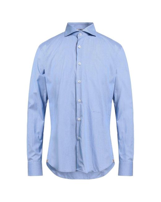 Aquascutum Light Blue Cotton Shirt for men