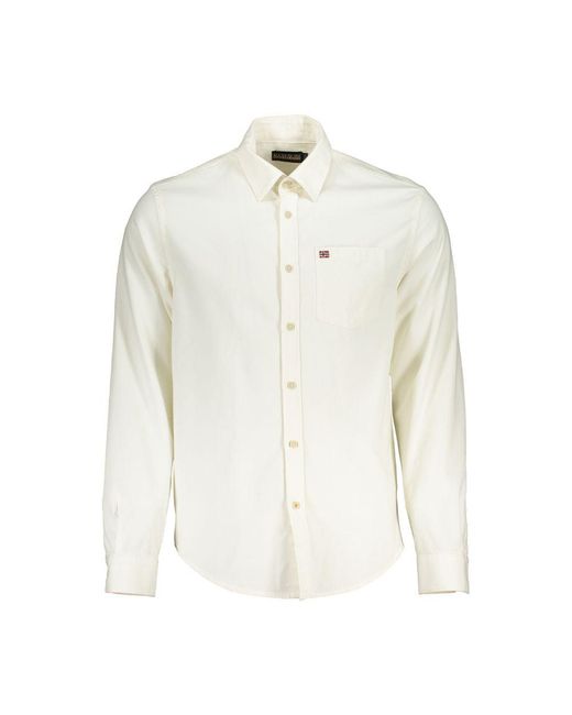 Napapijri White Cotton Shirt for men