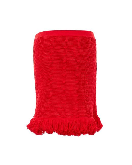 Bottega Veneta Red Cotton Skirt