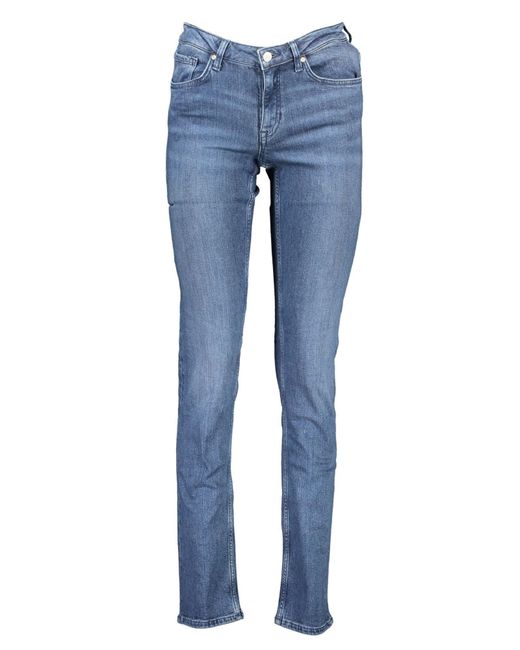 Gant Blue Chic Faded Button-Zip Jeans