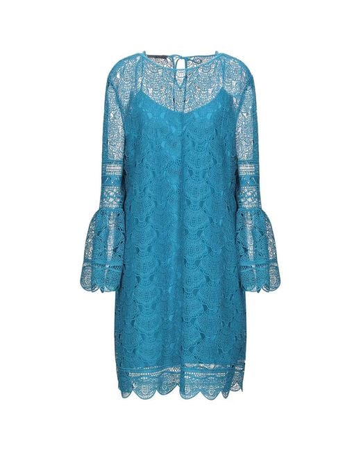Alberta Ferretti Blue Sky Embroidered Short Dress