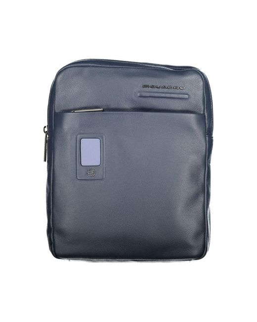 Piquadro Blue Elegant Leather Shoulder Bag With Contrasting Accents for men