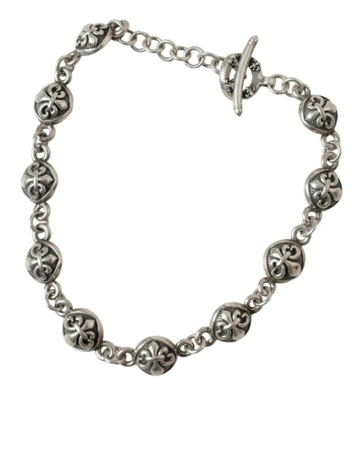 Nialaya Metallic 925 Sterling Balls Chain Bracelet for men