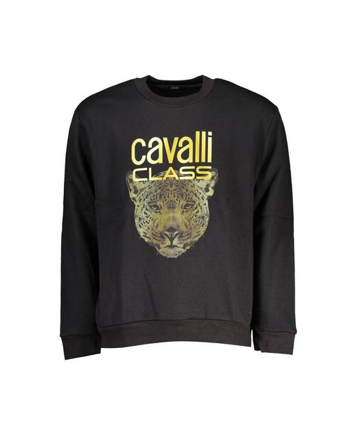 Class Roberto Cavalli Black Chic Fleece Crew Neck Sweatshirt