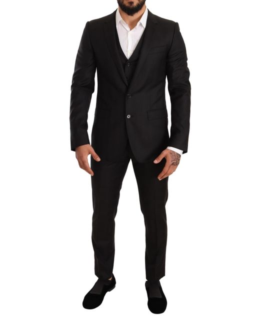Mens Clothing Suits Dolce & Gabbana Blue Silk Slim Fit 2 Piece Martini Suit for Men 