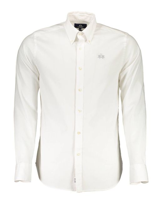 La Martina Cotton Shirt in White for Men | Lyst
