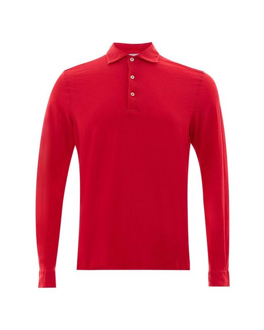 Gran Sasso Red Fuchsia Cotton Polo Shirt for men