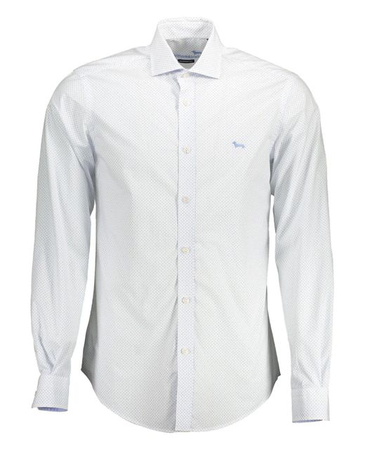 Harmont & Blaine White Elegant Cotton Shirt With Contrast Detailing for men