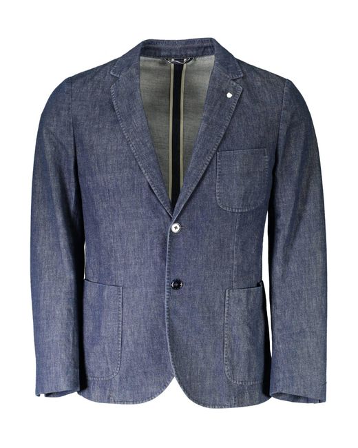 Gant Blue Cotton Jacket for men