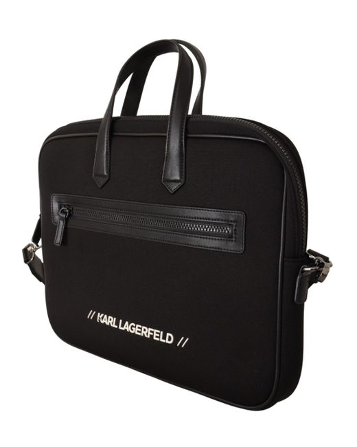 Karl Lagerfeld Black Nylon Laptop Crossbody Bag for Men Lyst