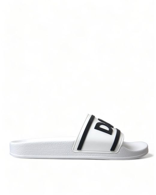 Dolce & Gabbana White Rubber Sandals Slippers Beachwearshoes for men