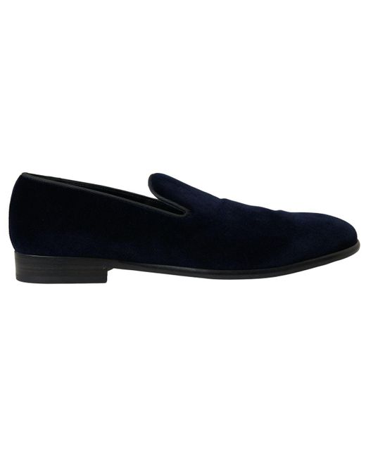 Dolce & Gabbana Black Elegant Velvet Loafers For for men