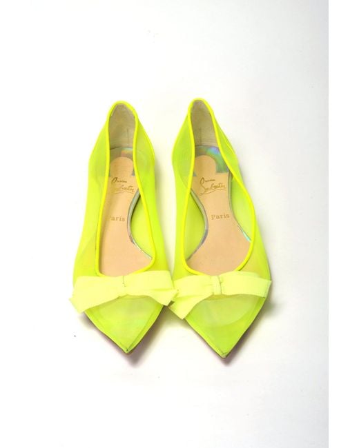 Yellow christian discount louboutin flats