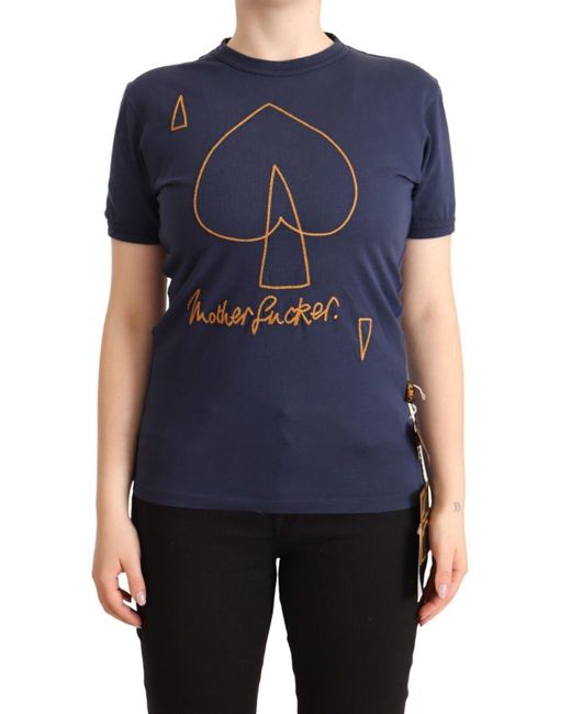 Vivienne Westwood Cotton Short Sleeves Crew Neck T-shirt in Blue | Lyst