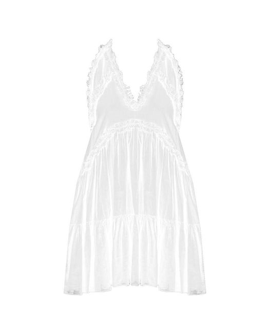 Pinko White Cotton Dress