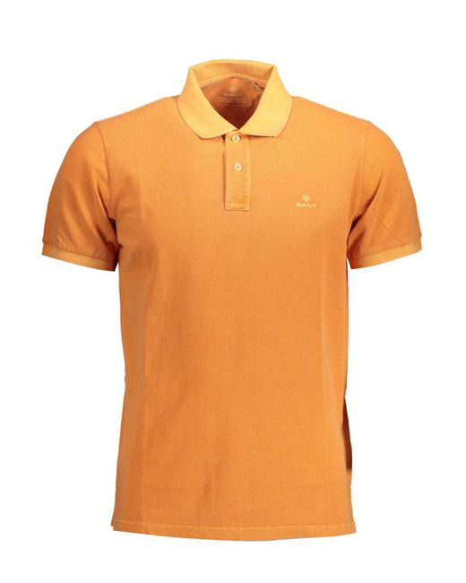 Gant Orange Cotton Polo Shirt for men