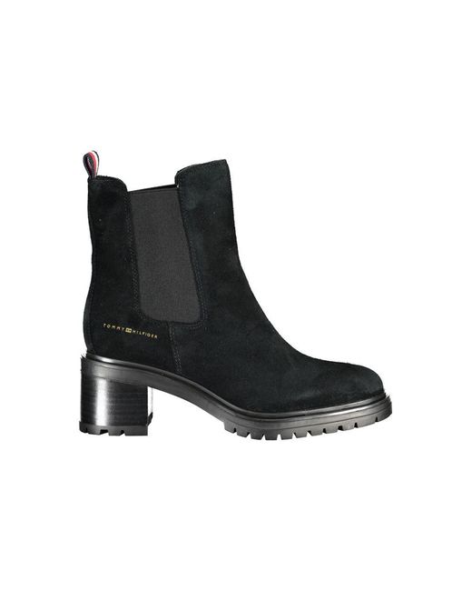 Tommy Hilfiger Black Chic Ankle Boots With Sleek Heel