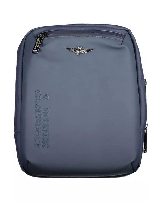 Aeronautica Militare Blue Sleek Shoulder Bag With Laptop Compartment for men