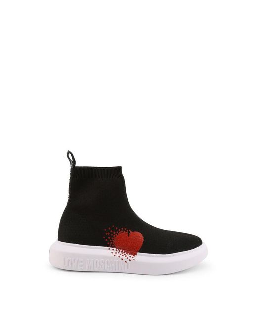 Love Moschino Black Heart-print Sneakers