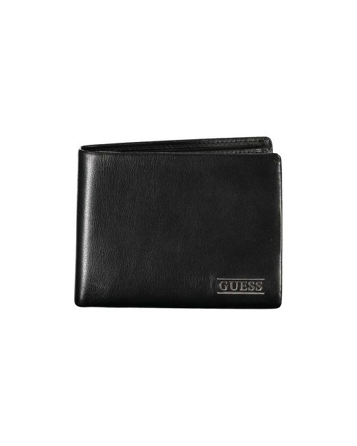 Guess Black Sleek Leather Bifold Wallet for men