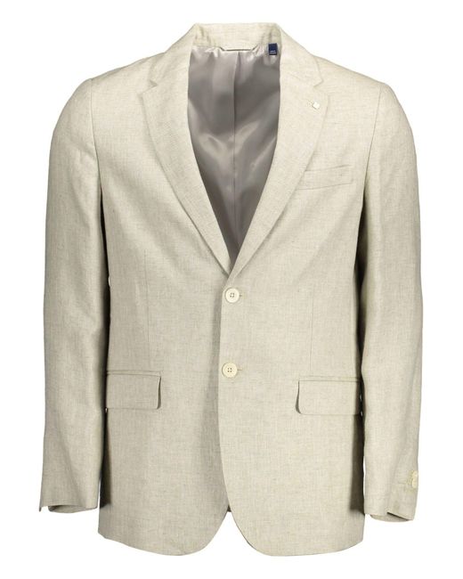 Gant Natural Beige Linen Blazer Jacket for men