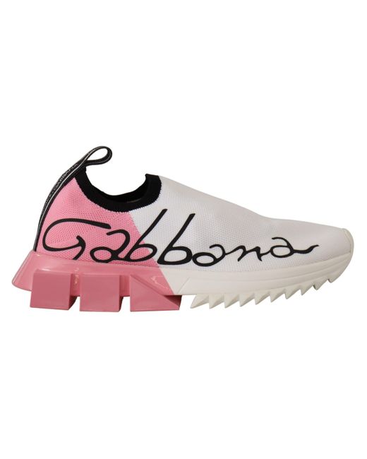dolce & gabbana black white and red sorrento logo sneakers