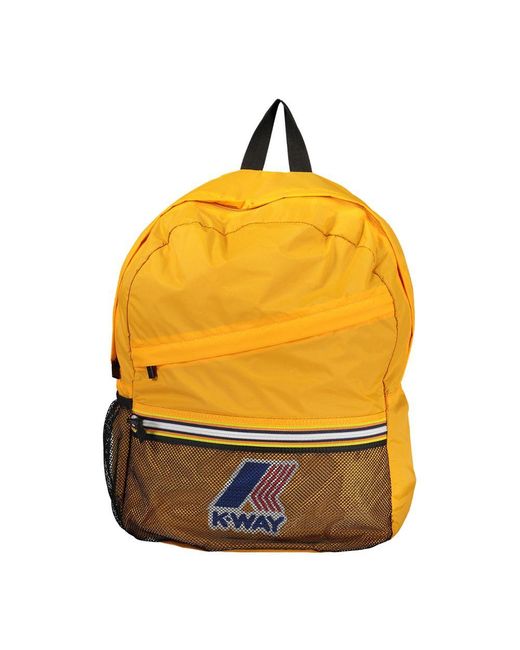 K-Way Yellow Chic Polyamide Backpack With Logo Detail for men