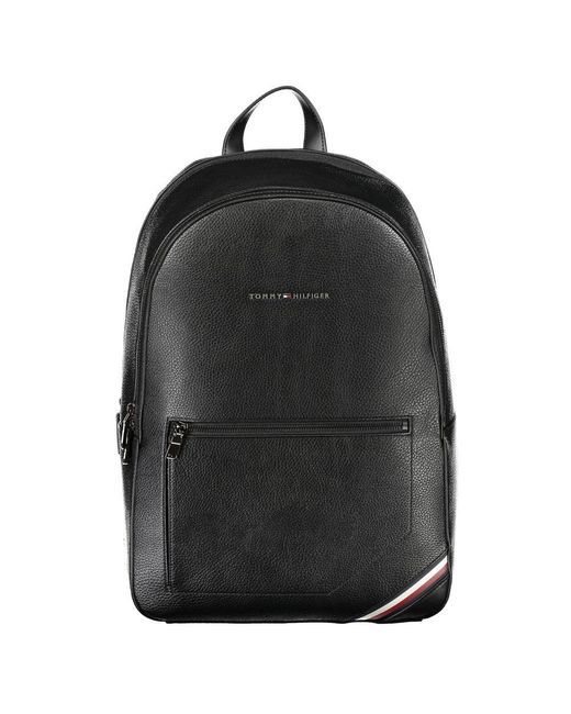 Tommy Hilfiger Black Elegant Urban Backpack With Contrast Details for men