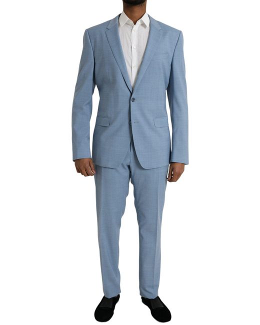 Dolce & Gabbana Blue Light Polyester Martini Formal 2 Piece Suit for men