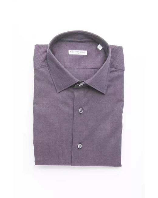 Robert Friedman Purple Burgundy Medium Slim Collar Shirt For Men for men