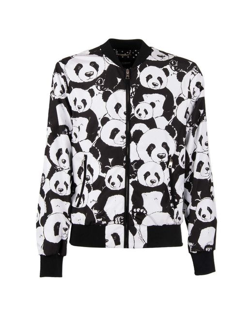 Dolce & Gabbana Black White Panda Bomber S Jacket for men