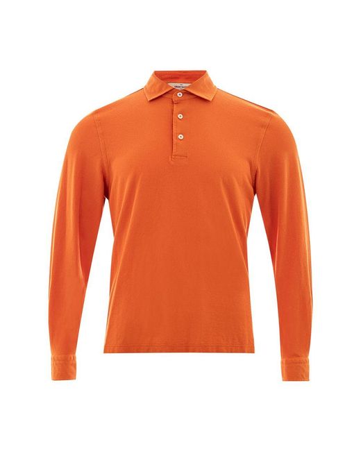 Gran Sasso Orange Cotton Polo Shirt for men