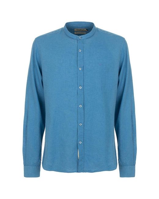 Fred Mello Light Blue Linen Shirt for men