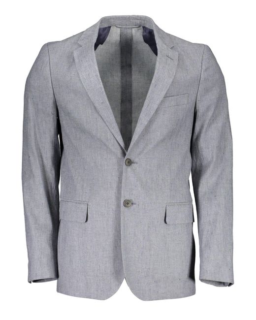 Gant Gray Ele Linen-Cotton Blend Jacket for men