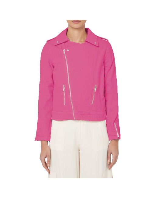 hinnominate Pink Fuchsia Cotton Jackets & Coat