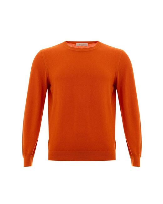 Gran Sasso Orange Cotton Sweater for men