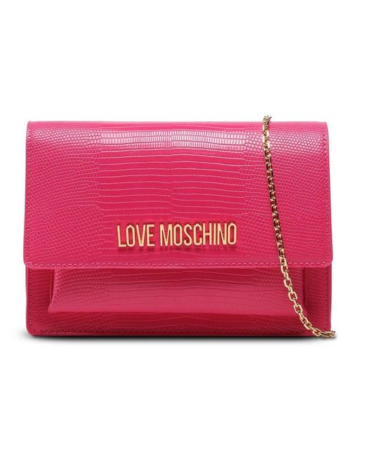 Love Moschino Pink Elegant Fuchsia Faux Leather Shoulder Bag