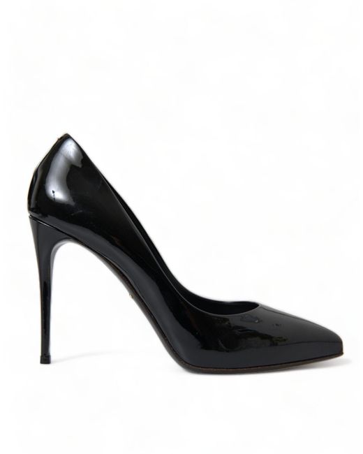 Dolce & Gabbana Black Patent Leather Pumps Heels Shoes