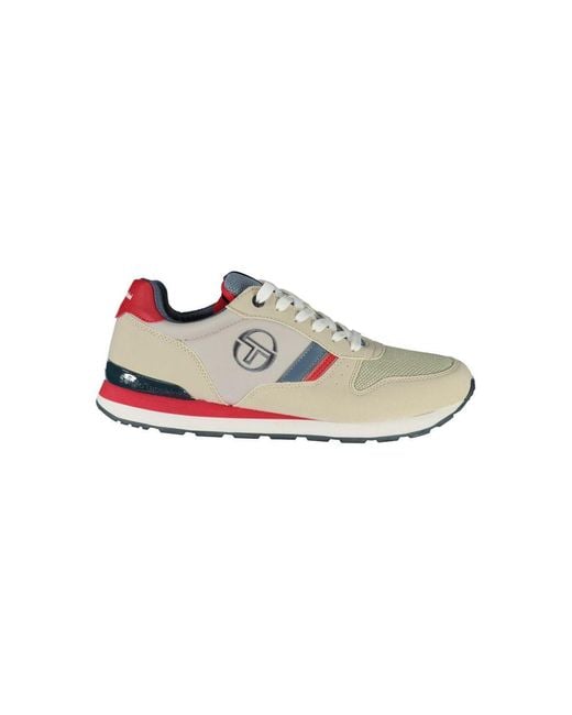 Sergio Tacchini Gray Embroidered Lace-Up Sports Sneakers for men