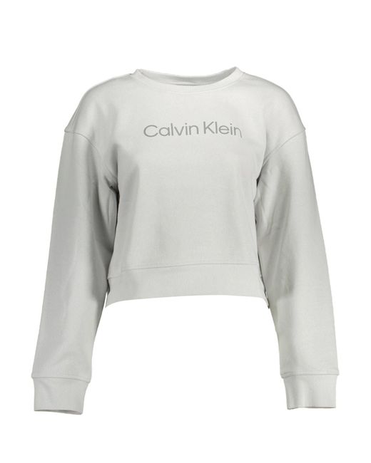 Calvin Klein White Gray Cotton Sweater