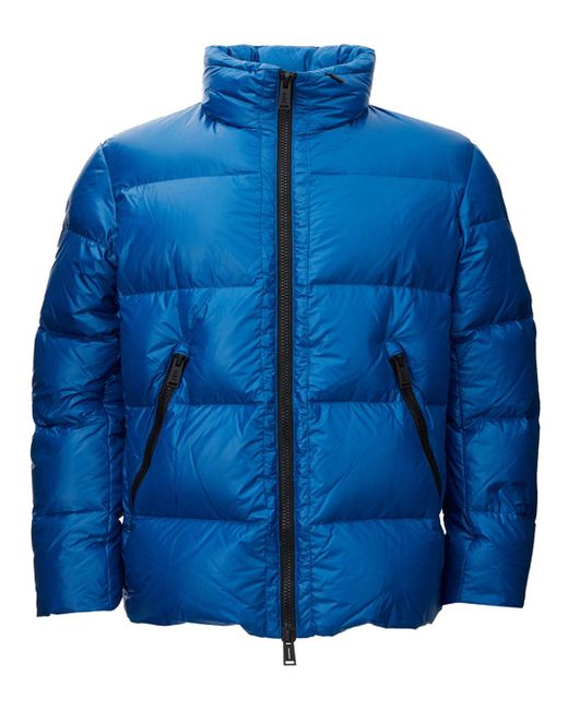 Add Quilted Puffy Blue Jacket for men