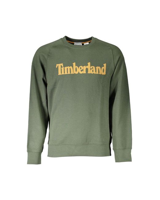 Timberland Green Round Neck Cotton Blend Sweater for men