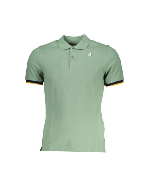 K-Way Green Cotton Polo Shirt for men