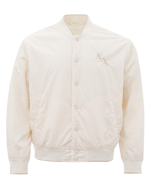 Armani Exchange Elegant White Wool Hooded Cardigan for men
