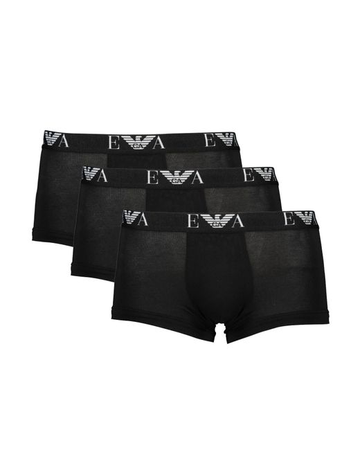 Emporio Armani Black Cotton Underwear for men