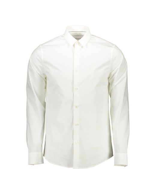 Calvin Klein White Cotton Shirt for men