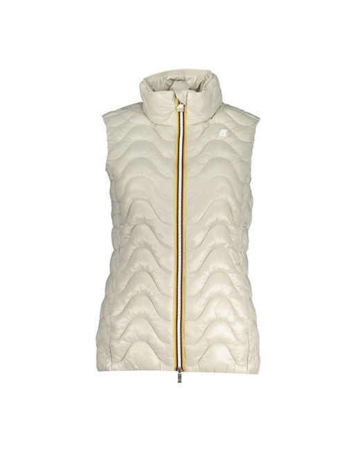 K-Way Natural Chic Sleeveless Zip Jacket With Contrast Details