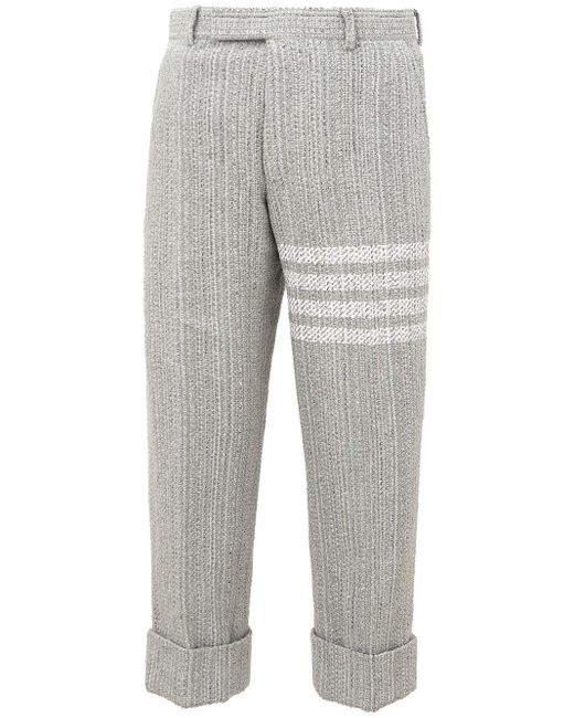 Thom Browne Gray Grey Tweed Trousers for men